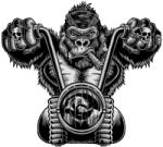 Lethal Threat mini gorilla motoros matrica (60x80 mm) LETHAL THREAT Váz, idomok és járműkiegészítők Matricák és járműdekoráció Egyéb matricák és dekorációs elemek