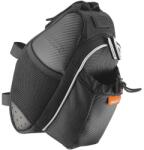 IBERA SeatPak 1, 7L nyeregtáska, fekete, kulacstartóval, szíjas rögzítés nyeregsínhez és nyeregcsőhöz IBERA Egyéb járművek Kerékpározás Kerékpáros kiegészítők Kompakt kerékpártáskák Kerékpár-nyeregtáskák