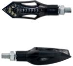 TAAC FR12 szekvenciális motorkerékpár irányjelző, 14 LED, füst-fekete, első helyzetjelző funkcióval (M8 - hossz: 74 mm - magasság: 26 mm) (pár) prémium minőség - ECE jóváhagyással TAAC Elektromos alkatrész