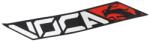 Voca Racing matrica, 110x40 mm, fekete-piros, hőálló (darabonként) Voca Racing Váz, idomok és járműkiegészítők Matricák és járműdekoráció Egyéb matricák és dekorációs elemek