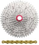 SUNRACE MZ800 12 sebességes MTB kazetta és lánc szett, kompatibilis Shimano, fémes ezüst (dobozban), áttételek: 11-13-15-17-19-21-24-28-33-39-45-51 SUNRACE Egyéb járművek Kerékpározás Kerékpár-alkatrészek Kaz
