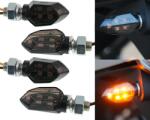 2EXTREME Mini LED 12V fekete füstüveg index szett 4db, rendszámtáblával Univerzális motorkerékpár, robogó, quad, moped 2EXTREME Elektromos alkatrészek Világítás és fényjelzés Irányjelzők Komplett irányjelzők