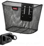 KLICK acél első kosár fekete 16L (35x26x25cm) + fix kormányrögzítő platni Ø22-26 KLICK Egyéb járművek Kerékpározás Kerékpáros kiegészítők Kerékpárkosarak és csomagtartótáskák Kerékpárkosarak, ládák és doboz