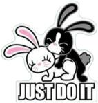 Lethal Threat MINI NASTY RABBIT JUST DO IT matrica (60x80 mm) LETHAL THREAT Váz, idomok és járműkiegészítők Matricák és járműdekoráció Egyéb matricák és dekorációs elemek