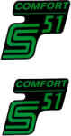 OEM Standard Írás S51 Comfort fólia / matrica fekete-zöld 2 db Simson S51 készülékhez OEM Standard Váz, idomok és járműkiegészítők Matricák és járműdekoráció Egyéb matricák és dekorációs elemek