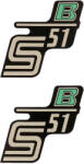 OEM Standard S51 B fólia / matrica fekete-világoszöld 2 db Simson S51-hez 2 darab OEM Standard Váz, idomok és járműkiegészítők Matricák és járműdekoráció Egyéb matricák és dekorációs elemek