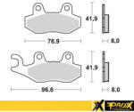 ProX Racing Parts ProX első fékbetét szett RM125/250 '89-95 + YZ125/250 '90-97 (EBC FA135R megfelelője) ProX Racing Parts Fékrendszer és alkatrészei Fékbetétek, fékpofák és féktárcsák Tárcsafékbetétek