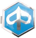 CIF Piaggio lapos hatszögletű bedugós, kék/ezüst embléma 32x37mm CIF Váz, idomok és járműkiegészítők Matricák és járműdekoráció Emblémák, jelvények és típusfeliratok