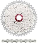 SUNRACE MS8 11-46 11 sebességes MTB kazetta és lánc szett Shimano-hoz, metál ezüst (dobozos) (2 blokk + fogaskerekek) SUNRACE Egyéb járművek Kerékpározás Kerékpár-alkatrészek Kazetták, szabadonfutók és fogask