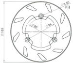 NG Brake Disc Hátsó féktárcsa 185mm NG Brake Disc Rieju Spike NG Brake Disc Fékrendszer és alkatrészei Fékbetétek, fékpofák és féktárcsák Féktárcsák