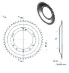 Standard Parts 48 fogas hátsó lánckerék Peugeot 103 SP / SPX (Grimeca perem) Standard Parts Hajtás és erőátvitel Lánchajtás Hátsó lánckerekek