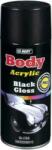 HB BODY univerzális festék BLACK GLOSSY SPRAY-BEN 400 ml - radiátorokhoz is / 200°C-ig