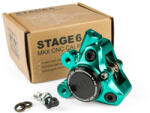 Stage6 S6-1400381/TU első féknyereg CNC alumínium, Minarelli / Piaggio / Peugeot, türkiz Stage6 Fékrendszer és alkatrészei Fékhidraulika Fékmunkahengerek és féknyergek Komplett féknyergek