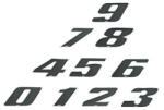 Standard Parts Versenyszám matrica "1" fekete/króm Standard Parts Váz, idomok és járműkiegészítők Matricák és járműdekoráció Egyéb matricák és dekorációs elemek