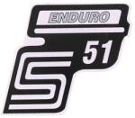 2EXTREME S51 Enduro felirat, ezüst, Simson S51-hez 2EXTREME Váz, idomok és járműkiegészítők Matricák és járműdekoráció Emblémák, jelvények és típusfeliratok