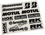 FALKO matrica szett, szponzor kit, kb. 2x24cm, Bridgestone, Motul, NG FALKO Váz, idomok és járműkiegészítők Matricák és járműdekoráció Egyéb matricák és dekorációs elemek