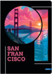 Lastva Jegyzetfüzet, LASTVA Metropolis San Francisco, keményfedeles, A5, 96 lapos, kockás (JFMSFA596K)