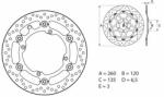 BREMBO Oro Lebegő Féktárcsa - 78B40814 BREMBO Fékrendszer és alkatrészei Fékbetétek, fékpofák és féktárcsák Féktárcsák