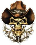 Lethal Threat mini cowboy koponya matrica (60x80 mm) LETHAL THREAT Váz, idomok és járműkiegészítők Matricák és járműdekoráció Egyéb matricák és dekorációs elemek
