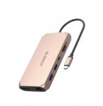 ORICO Usb-c dokkoló állomás Orico Xcr 12 az 1-ben4K Pd 100 W rózsaszín-arany (6941788803978)