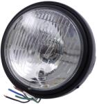  Motorkerékpár fényszóró 5-3/4 col, bordázott üveg, matt fekete, H4, 12V 60/55W Unknown Elektromos alkatrészek Világítás és fényjelzés Fényszórók és első világítás Komplett fényszórók