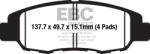 EBC Brakes EBC FA669/4 (STD BLACK PAD) első fékbetét szett (1 tárcsához) EBC Brakes Fékrendszer és alkatrészei Fékbetétek, fékpofák és féktárcsák Tárcsafékbetétek