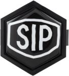 SIP Style SIP Embléma Tape Logo, dudorfedélhez Vespa PK50-125 XL/XL2/PX80-200E/Lusso/'98/T5 modellekhez, PIAGGIO ET2/ET4/SKR/Sfera/RST/X9/Zip/Beverly/Hexagon/Liberty/Quartz típusokhoz, fekete, 32x37 mm SIP Styl
