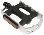NEWTON MTB lapos pedál, műgyanta, fekete, alumínium test, ezüst, 9/16" csapágyas (pár) NEWTON Egyéb járművek Kerékpározás Kerékpár-alkatrészek Kerékpár-pedálok