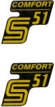 OEM Standard Írás S51 Comfort fólia / matrica fekete-sárga 2 db Simson S51 készülékhez OEM Standard Váz, idomok és járműkiegészítők Matricák és járműdekoráció Egyéb matricák és dekorációs elemek