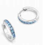  Ezüst fülbevaló, mini karikák kék cirkóniákkal, átmérő 10 mm (5905979409166)