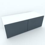 Spectral Mobila Armonia Comoda alba cu 2 usi cu sistem "PUSH TO OPEN" fronturi MDF Gri Comoda