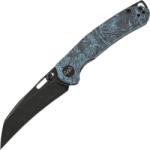 WIXCO WORTEX - 14C28N BSW with Sky Blue Shredded CF handle Linerlock WX16-C