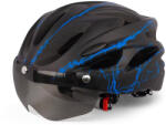 Fixato Casca protectie Bicicleta/Trotineta Electrica FIXATO, Viziera detasabila, Aerodinamica, Disipare buna a caldurii si Ventilatie eficienta, Dimensiune reglabila 54-62cm, Negru cu Albastru (casca-bicicle