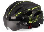 Fixato Casca protectie Bicicleta/Trotineta Electrica FIXATO, Viziera detasabila, Aerodinamica, Disipare buna a caldurii si Ventilatie eficienta, Dimensiune reglabila 54-62cm, Negru cu Verde (casca-bicicleta-
