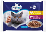 PreVital nedves macskaeledel, macskatáp felnőtt macskáknak szószban alutasakos 4 x 100 g