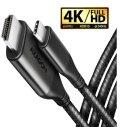AXAGON RVC-HI2MC USB-C - HDMI 2.0a Aktív Adapterkábel - 1.8m - Fekete RVC-HI2MC