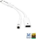 Veles-X Hi-Res DAC Audio Adapter - Realtek Chip (384 kHz / 32-bit), USB-C to 3.5 mm Jack + PD White (DACUSBPD-WH)