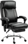 HOMCOM Scaun de birou cu masaj vibrant și încălzire, scaun ergonomic din PU cu înălțime reglabilă, Negru | Aosom Romania (921-987V90BK)