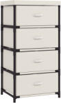 HOMCOM Comodă pentru dormitor cu 4 sertare textile, cadru din oțel, comodă pentru living, birou, dressing, bej | Aosom Romania (83D-234V00BG) Comoda