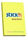 Stickn Öntapadós jegyzetek 76 X 51 Mm, 100 db, Stick "n - Neon sárga