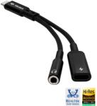 Veles-X Hi-Res DAC Audio Adapter - Realtek Chip (384 kHz / 32-bit), USB-C to 3.5 mm Jack + PD Black (DACUSBPD-BK)
