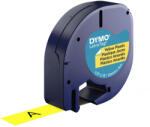 DYMO Etichete originale DYMO LetraTag din plastic galben 12 mm x 3m pentru identificare vizibila, depozitare si organizare rapida S0721620DY (91202DY)