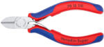 KNIPEX Műszerész elektronikai oldalcsípő fogó 110 mm, krómozott fej, kétkomponensű nyél - 70 15 110 (KNI7015110)