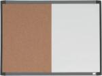 Nobo Tabla NOBO Combo, 58x43cm, magnetica si pluta + marker, tavita, magneti, rama alba, gri sau neagra (NB-1903784) - forit