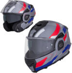 W-Tec Felhajtható motoros bukósisak W-TEC Zoroz P/J, zárható szellőzőrendszer, fém reteszelő mechanizmus, Pinlock® 70 előkészítés Fényes Trikolór S (55-56) (31292-S-4)