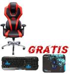 E-Blue Auroza gamer szék - piros, háttérvilágítással + Polygon gaming szett