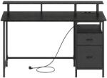 VASAGLE Íróasztal fiókokkal, 55 x 135 x 90 cm, fekete (LWD094B56V1) - pepita