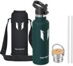 Super Sparrow Rozsdamentes Acél Kulacs 750 ml, Szivárgásmentes Termosz, BPA-Mentes, 2 Fedéllel, Gyerekeknek és Sportolókhoz, Iskolába