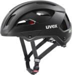 uvex Stride kerékpáros sisak, matt fekete, 56-59 cm fejkerület, LED-del bővíthető, egyéni méretbeállítással