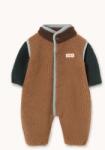 Tinycottons bébi polár rugdalózó COLOR BLOCK SHERPA ONE-PIECE - barna 80